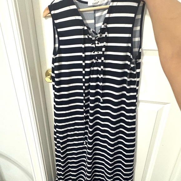 Exist Dresses & Skirts - Black & White Striped Sleeveless Maxi Dress